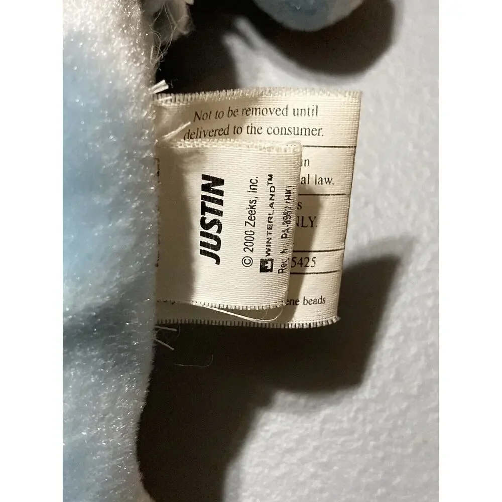 NSYNC Justin Blue‎ Bear Beanie Plush ~ Vintage 2000